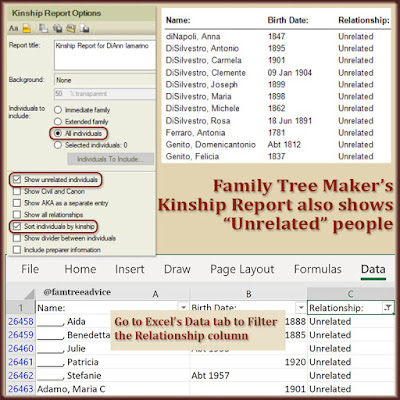 If you use Family Tree Maker, use these settings to find the unrelated people in your family tree.