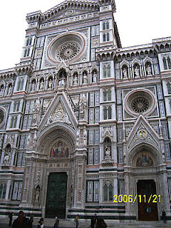 Front facade of the Duomo in Florence.