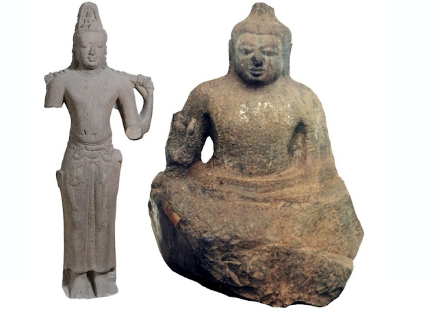 Arca Awalokiteshwara dan Arca Buddha Mahayana