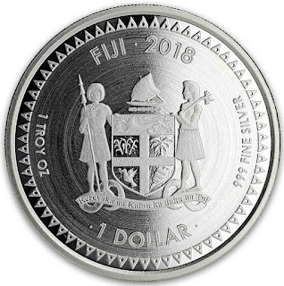 1 Oz Silver Fiji Pacific Dollar 2018 BU