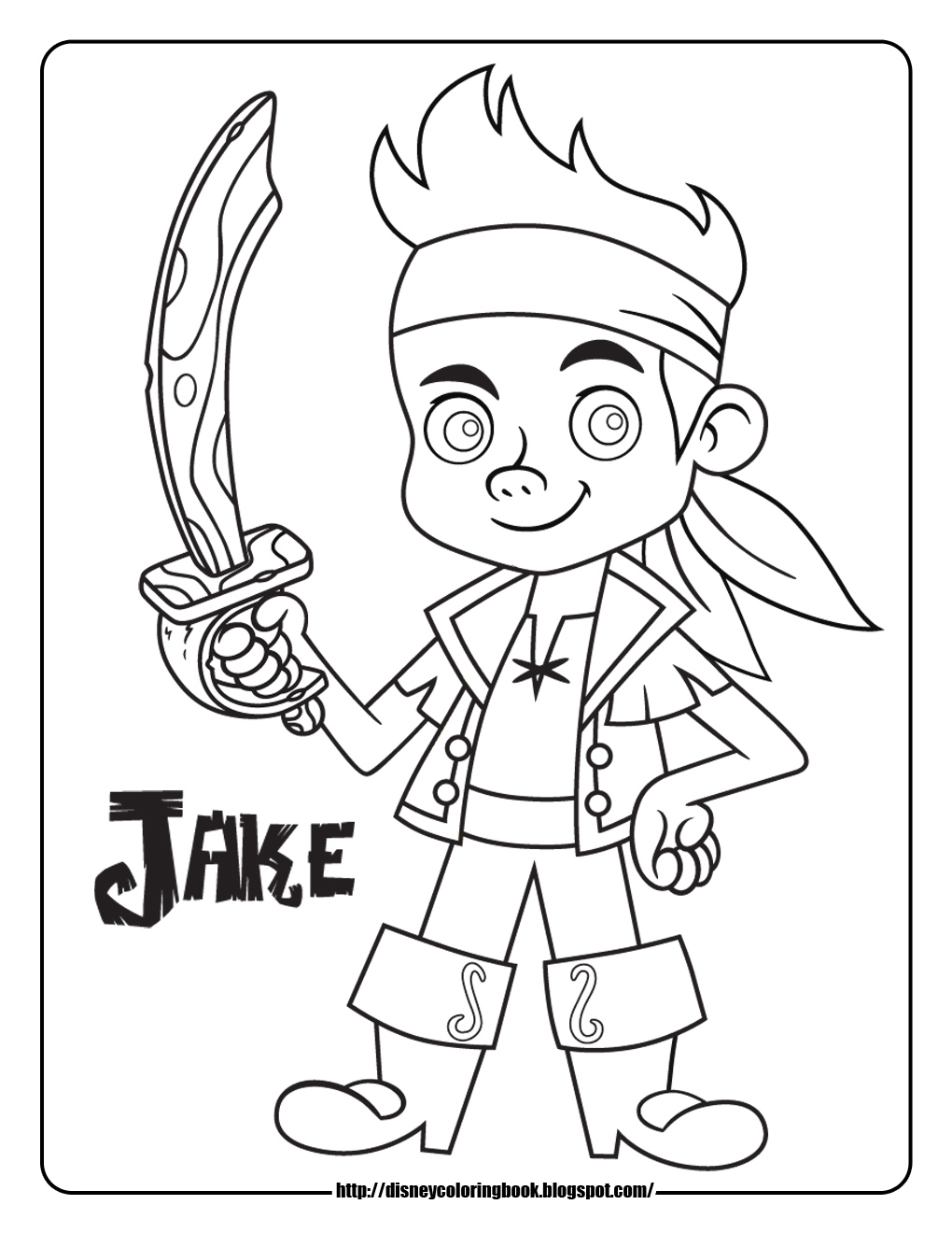 Jake and the Neverland Pirates 1 Free Disney Coloring Sheets