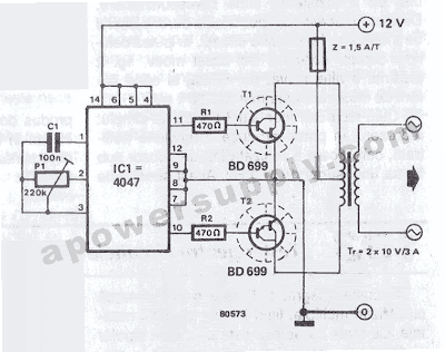 12VDC – 220VAC Inverter Using Cmos CD4047