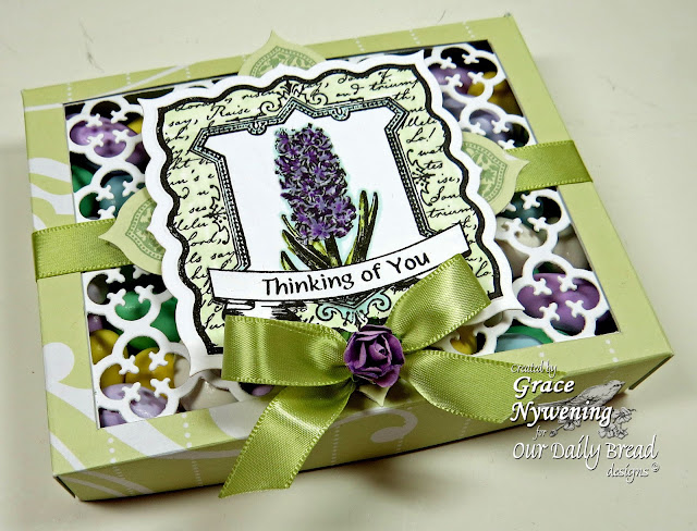 ODBD Stamps, Hyacinth, Romantic Floral Designs, Quatrefoil Pattern Die, designed by Grace Nywening