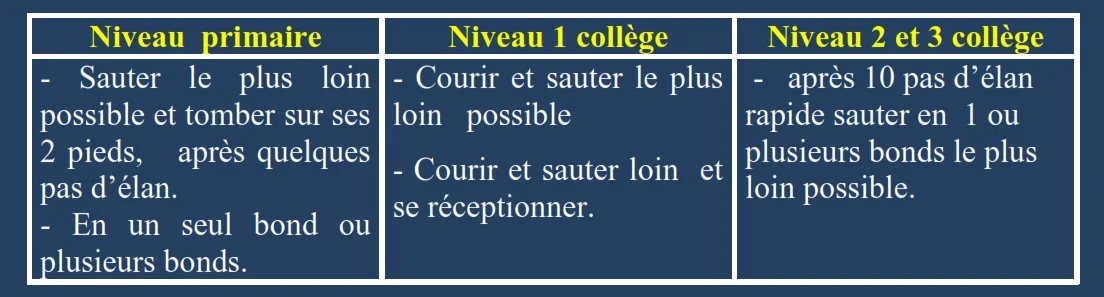 Analyse et traitement didactique du saut en longueur