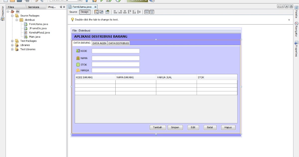 Aplikasi Distribusi Barang dengan Netbeans