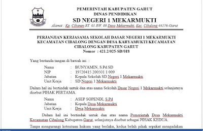 Contoh Perjanjian/MoU pihak Sekolah dengan Pihak Pemerintahan Desa, https://riviewfile.blogspot.com