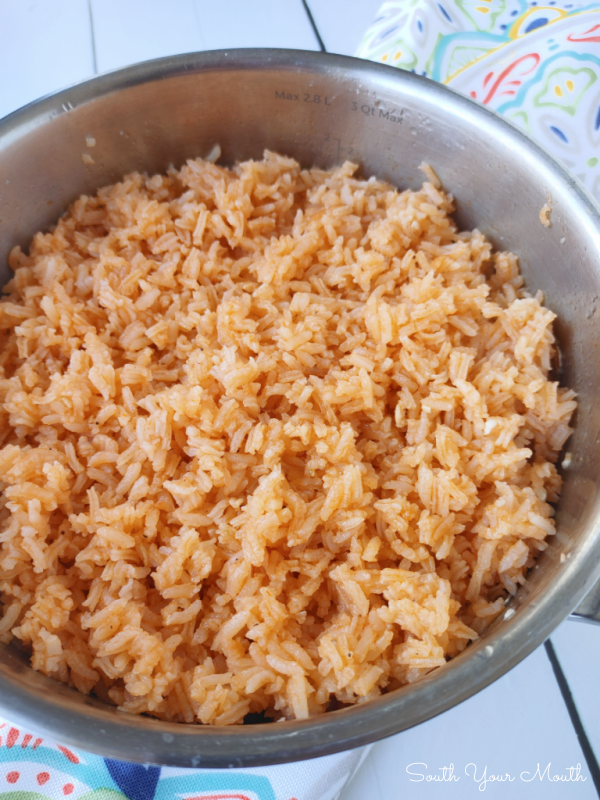 Mexican Restaurant-Style Rice! A simple recipe with just a few ingredients just like the rice at our favorite Mexican restaurant and a perfect side dish to serve at home with your favorite Mexican recipes!