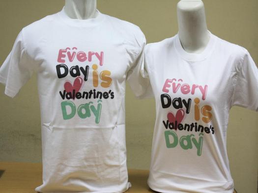 Desain Kaos Couple Everyday is Valentine Day Gudang Kaos 