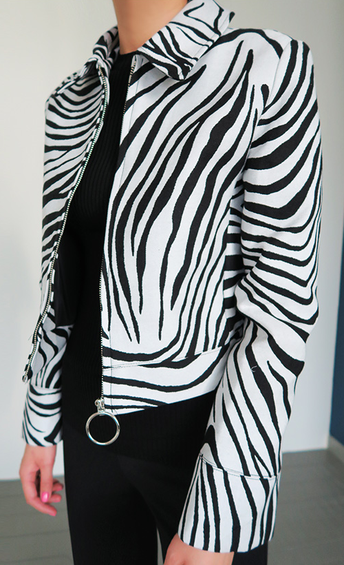  Zebra Patterned Jacket