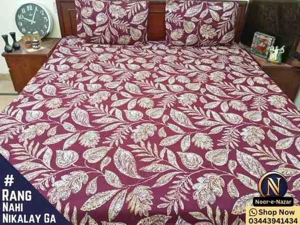 Buy Cotton Satin Bed Sheets Online in Pakistan | D70