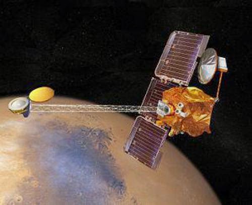 2009 A Space Hang Over Mars Odyssey Orbiter Wakes In Space