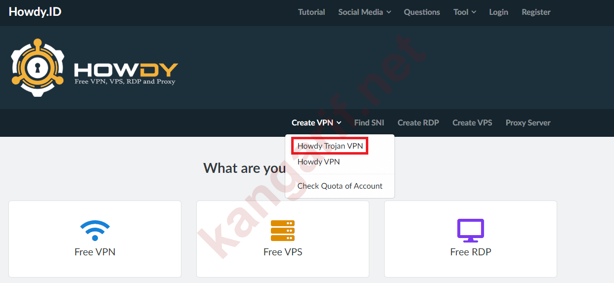 Cara Membuat Akun Trojan VPN Gratis - Kangarif.net