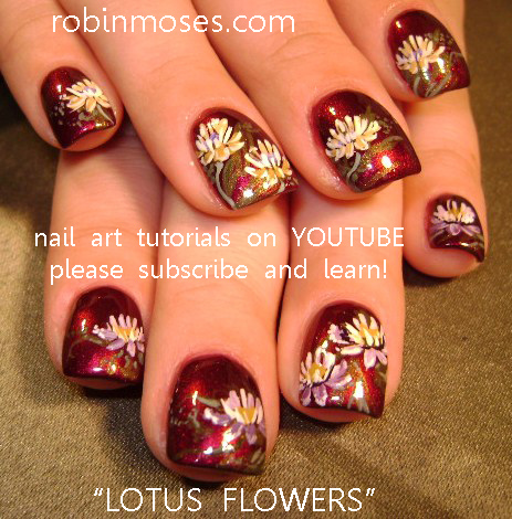lotus blossom flower nail art
