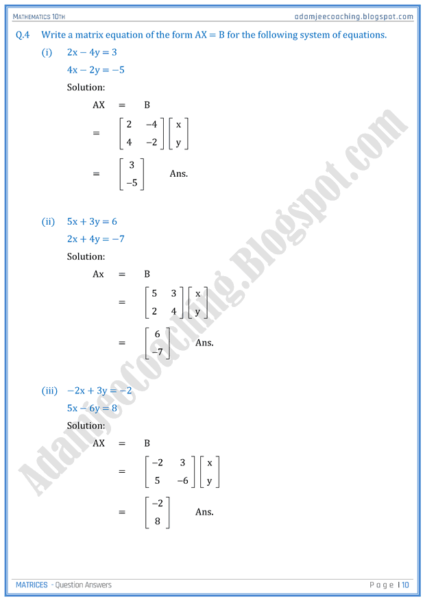 matrices-question-answers-mathematics-10th