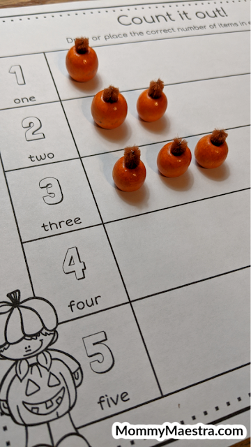 Halloween counting mats