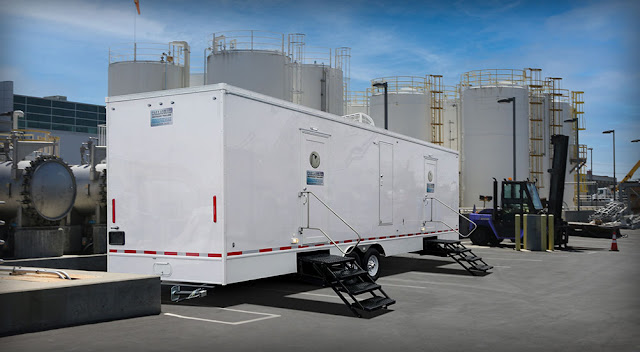 Shower Trailer at a Decontamination Site