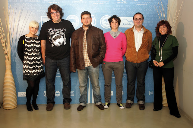 Bloggers en el Photocall, de drcha a izq.: Marta Borruel, Daniel Martínez, responsable de Alcandora, Jorge Guitian, Roberto González y Garbancita®