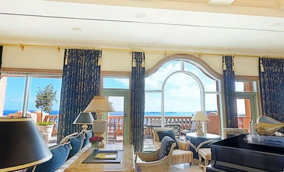 The 10-room Bridge Suite at Bahamian resort The Atlantis fills the entire 