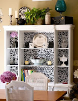 Open shelves dining hutch idea