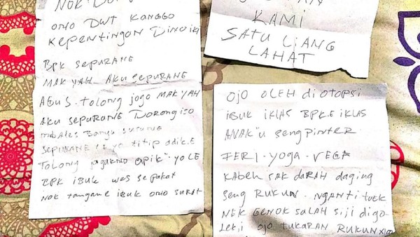 Isi Lengkap Surat Wasiat Pasutri di Malang yang Bunuh Diri