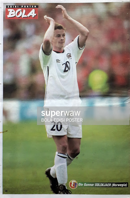 OLE GUNNAR SOLSKJAER OF NORWAY ON EURO 2000