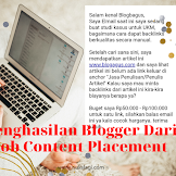 Penghasilan Blogger Dari Job Content Placement