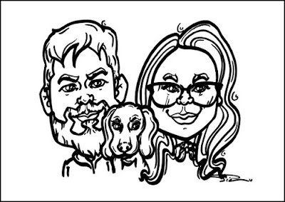 B&W 3 Caricature Portraits - A3 size