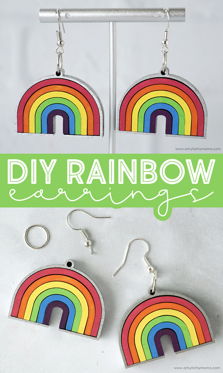 DIY Wood Rainbow Earrings