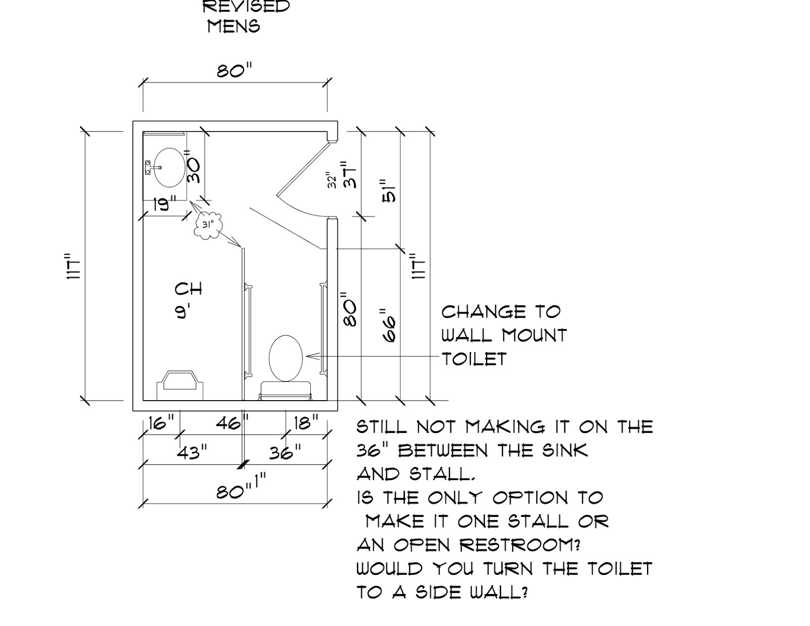 ADA Redesigning a Public Men's Bathroom based on ADA