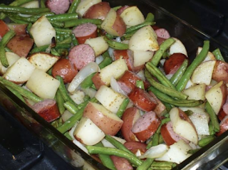 Smoked Sausage with Potatoes and Green Beans