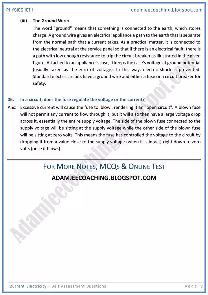 current-electricity-self-assessment-questions-physics-10th