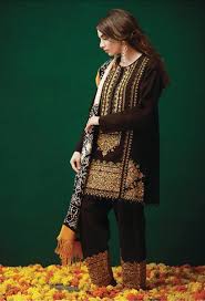 Khaadi Code18403 Black Khaddar embroiderded three pcs 