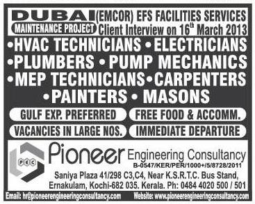 Technicians for Dubai