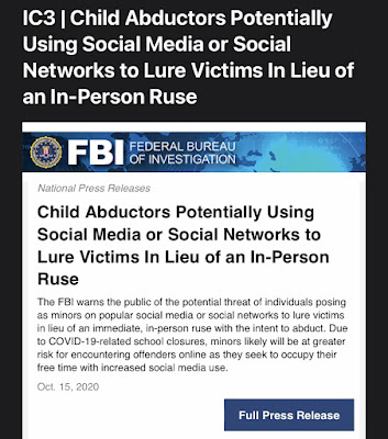 Recent FBI Warnings on Social Media Networks and Platforms.