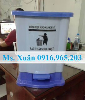 Cung cấp thùng rác y tế 20 lít màu xanh dương bệnh viện