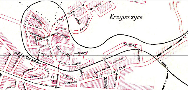Кривчиці на мапі Львова 1939 року