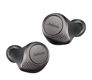 It is a Picture of Titanium Black Jabra Elite 75t