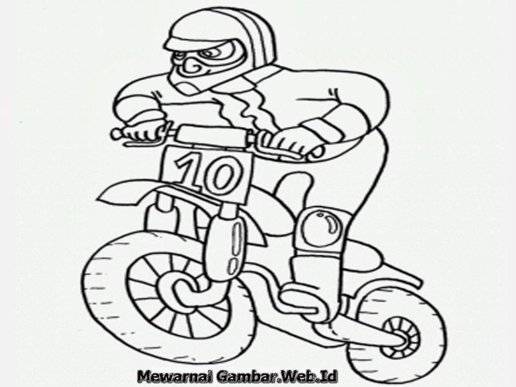 Mewarnai Gambar Sepeda Motor  Mewarnai Gambar