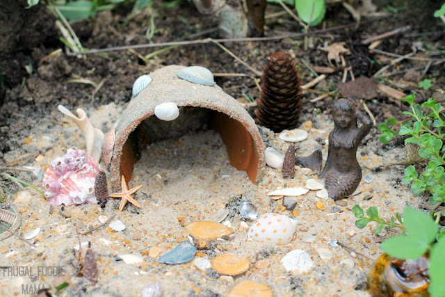 This easy to make DIY Beach Themed Fairy Garden is the perfect way to preserve and cherish those summertime beach memories. #inspiredgathering