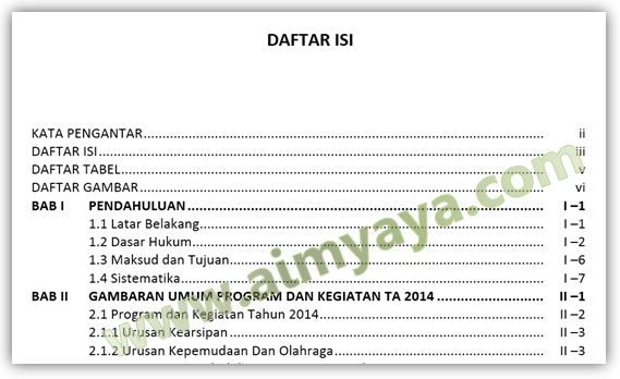 Cara Membuat Titik-titik Daftar Isi dengan Rapi  cara 