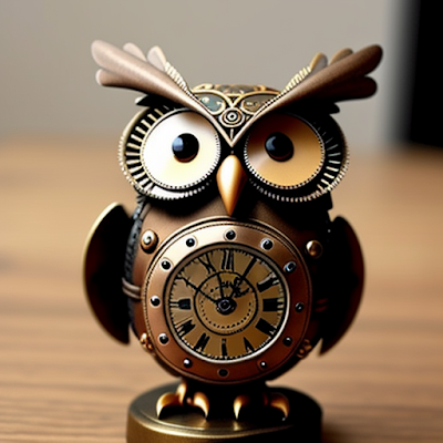 Steampunk Clockwork Owl Statue Miniature 3D amazingwallpapersa blogspot com (43)