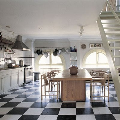 modern black and white kitchen