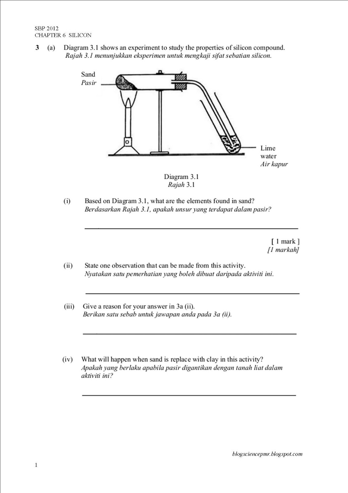 Blog Sains PT3: Himpunan Soalan Chapter 6 - Percubaan 