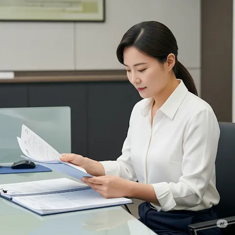 통장사본 제출 준비 점검하는 모습