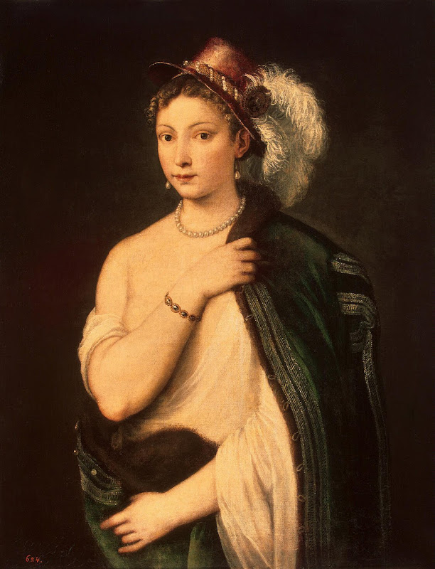 Portrait of a Young Woman by Titian - Portrait Paintings from Hermitage Museum