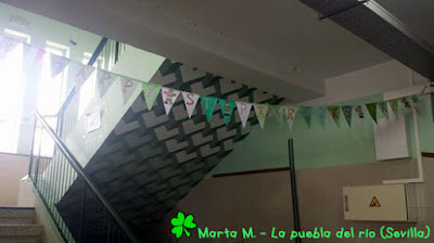 Banderines de San Patricio de la teacher Marta M. del CEIP San Sebastián de la Puebla del Río (Sevilla)