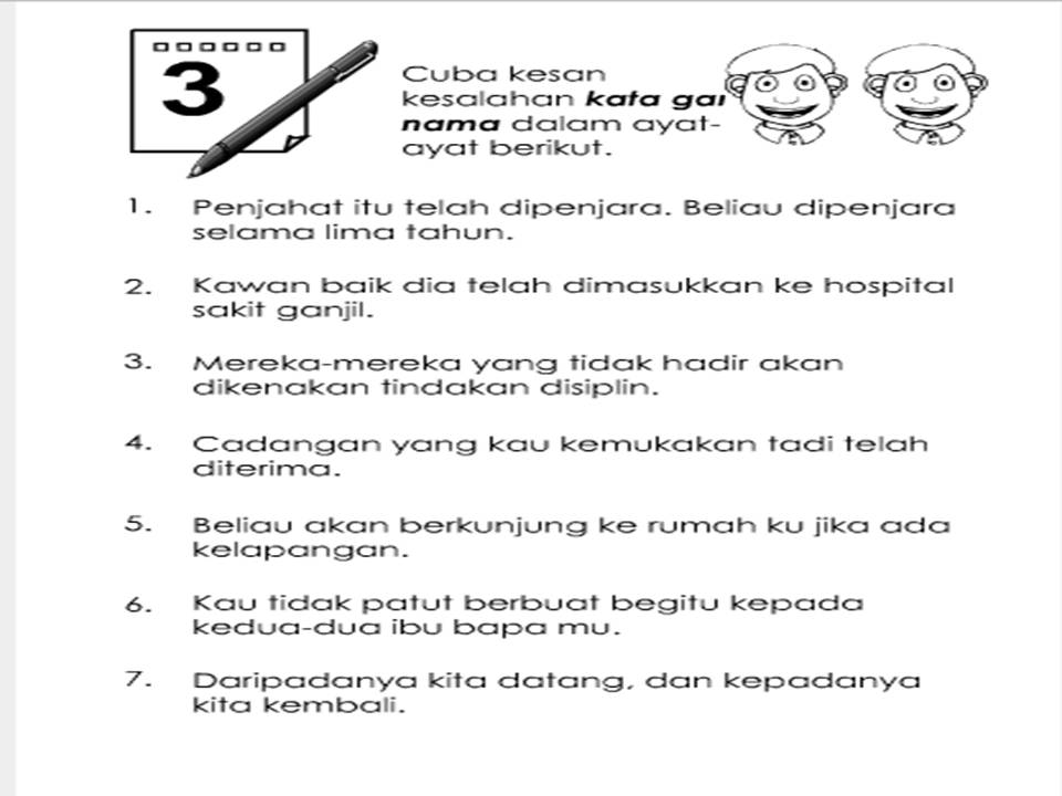 Bahasa Melayu Tingkatan 2 LATIHAN KATA NAMA KHAS  KATA GANTI