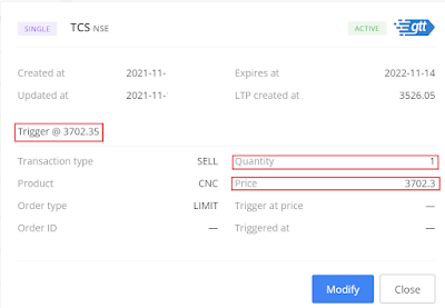 How To Place GTT Sell Order in Zerodha