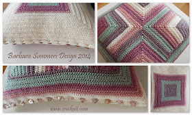 crochet mitered squares cushion pillow home decor