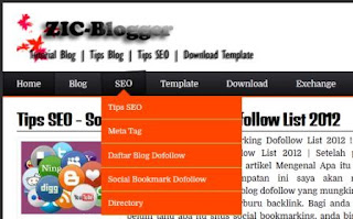 Cara Memasang Menu Drop Down versi | ZICBLOGGER